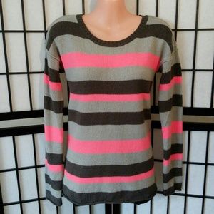 Gap Pink and Gray Striped Sweater Size Small